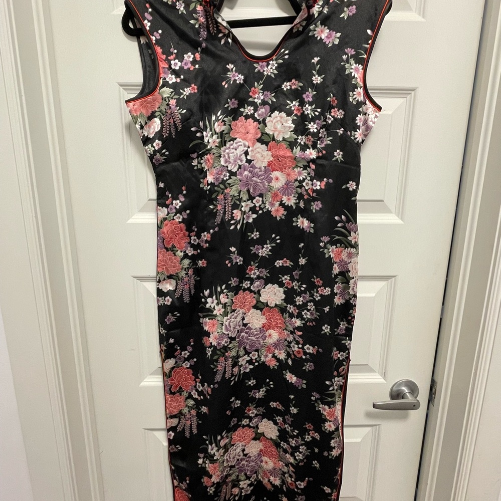 Floral Black Dress